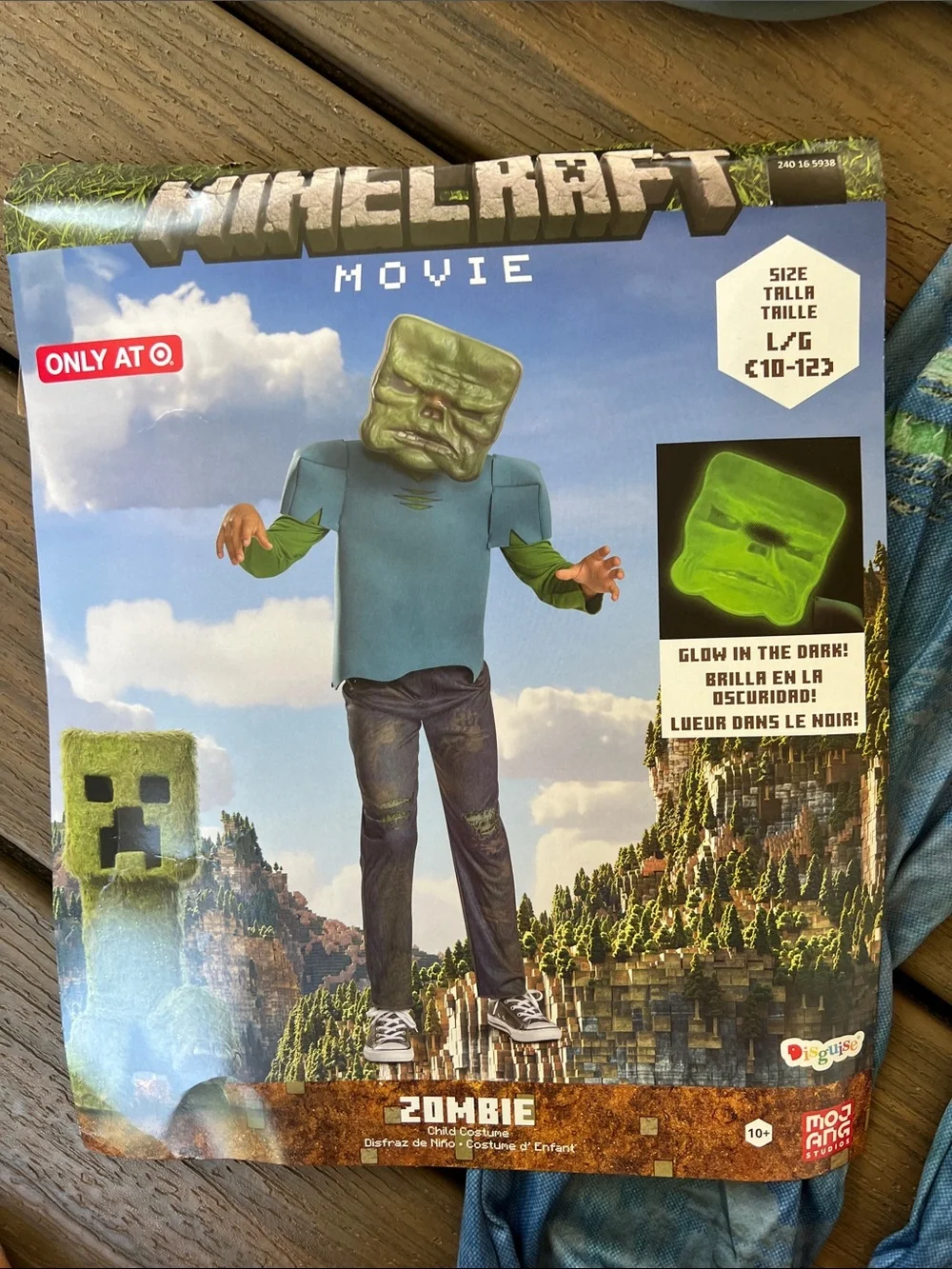 Minecraft Movie Zombie Costume - Green size 10-12